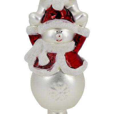 5. CZUBEK CHOINKOWY SZKLANY 3 BAŁWANKI 28CM