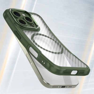 4. Etui silikonowe Leading Series MagSafe do iPhone 16 Pro - zielone