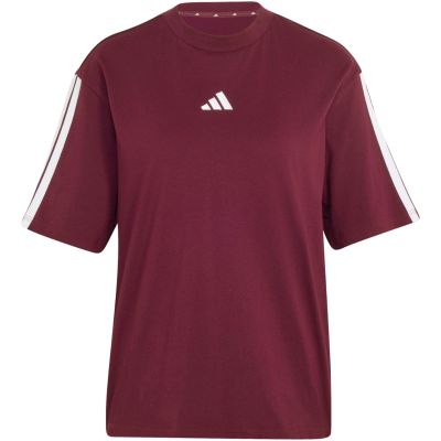 2. Koszulka damska adidas Essentials 3-Stripes Boyfriend bordowa KF6287