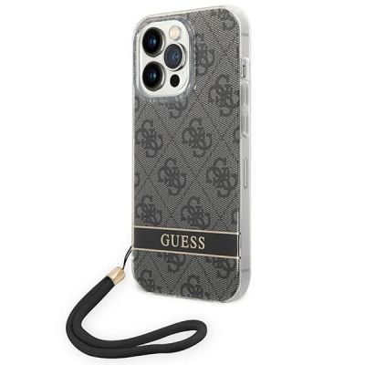 Etui Guess 4G Print Strap na iPhone 14 Pro - czarne