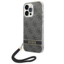 Etui Guess 4G Print Strap na iPhone 14 Pro - czarne