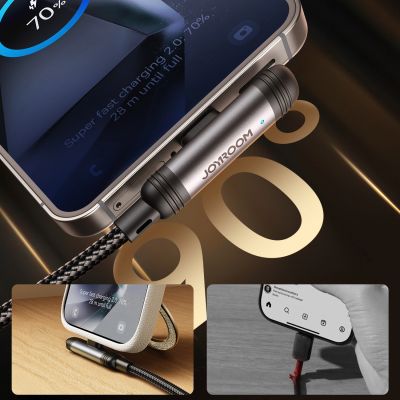 4. Kabel Joyroom S-A56 EnjoyX Series 90° USB-A - USB-C 3A 1,2m - czarny