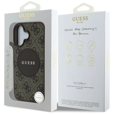 8. Etui Guess 4G Circle Classic Logo MagSafe na iPhone 16 - brązowe