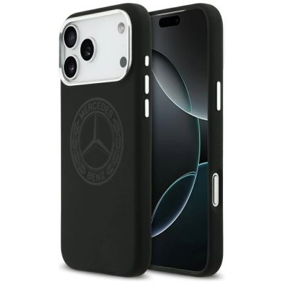 Etui Mercedes Silicone Vintage Logo MagSafe na iPhone 17 Pro Max - czarne