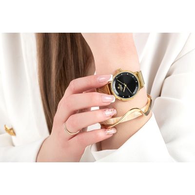 4. Zegarek Damski Giewont Sapphire Złoto Czarny GW4130-B3