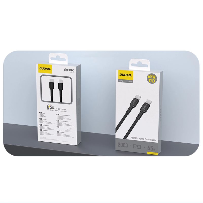 2. Kabel Dudao L9C 65W USB-C - USB-C 2m - czarny