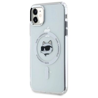 2. Etui Karl Lagerfeld IML Metal Choupette Head MagSafe na iPhone 11 - białe