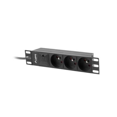 3. Listwa RACK Lanberg PDU-03E-0200-BK (3 x Typ E; 16 A (3680 W); 2m; kolor czarny)