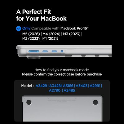 11. Etui Spigen AirSkin na MacBook Pro 16" 2021 / 2023 / 2024 / 2025 / 2026 - przezroczyste matowe