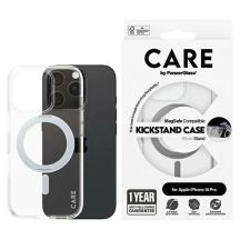 Etui CARE by PanzerGlass Feature Kickstand Case z MagSafe na iPhone 16 Pro - srebrne