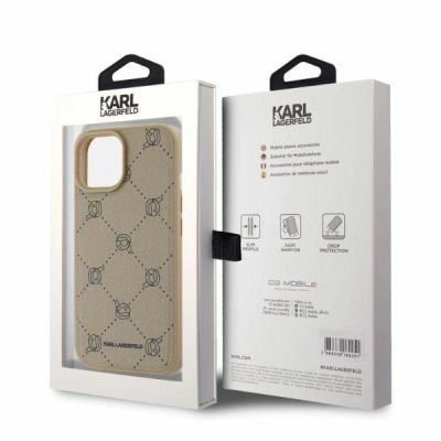 4. Etui Karl Lagerfeld Magsafe Karl Head na iPhone 15 - beżowe