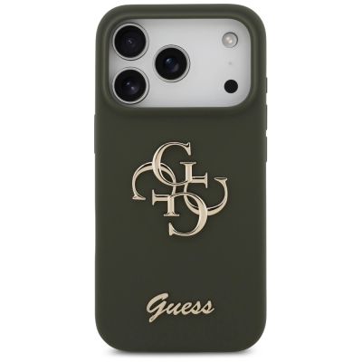 3. Etui Guess Silicone Big 4G Script na iPhone 17 Pro - zielone