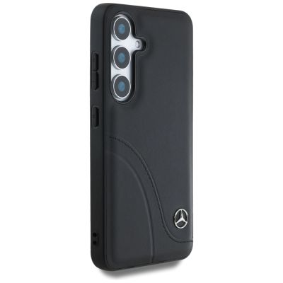 4. Etui Mercedes Leather Curved Stitches na Samsung Galaxy S25 - czarne