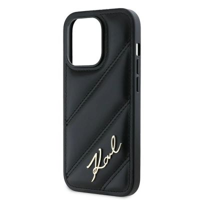 6. Etui Karl Lagerfeld Diagonal Quilted Script na iPhone 13 Pro Max - czarne
