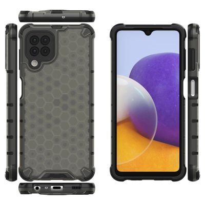 2. Honeycomb etui pancerny pokrowiec z żelową ramką Samsung Galaxy A22 4G czarny