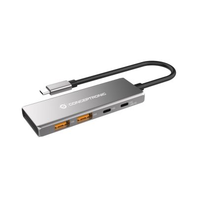 12. Conceptronic HUBBIES15G huby i koncentratory USB 3.2 Gen 2 (3.1 Gen 2) Type-C 10000 Mbit/s Szary