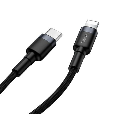 5. Kabel Baseus CATLKLF-G1 Lightning - USB-C PD QC 18W 480Mb/s 1m - czarno-szary
