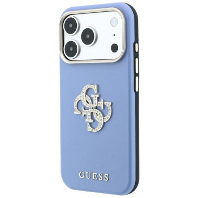3. Etui Guess Smooth & Big Strass Logo &    Strap do iPhone 18 Pro / 17 Pro niebieski
