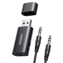 Ugreen transmiter nadajnik / odbiornik Bluetooth 5.1 bezprzewodowy adapter audio 3,5 mm mini jack czarny (CM523 60300)
