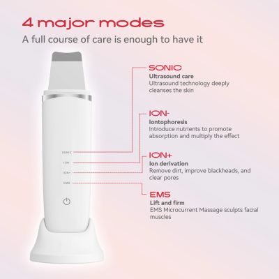 4. Urządzenie do peelingu kawitacyjnego MAXGROOM M-169 ultradźwiękowe z terapią światłem LED - białe