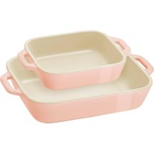 STAUB COOKING Zestaw 2 półmisków prostokątnych, jasnoróżowy