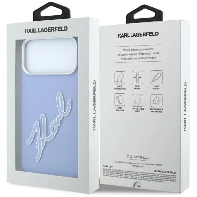 8. Etui Karl Lagerfeld Smooth Big Resin Signature Logo na iPhone 18 Pro Max / 17 Pro Max - niebieskie