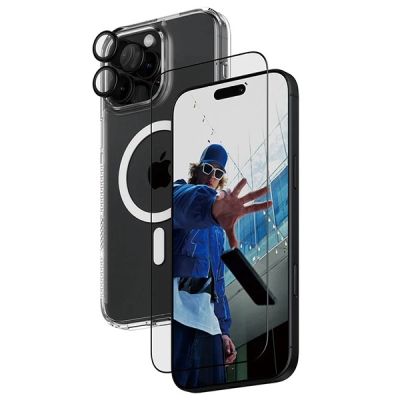 2. Zestaw PanzerGlass Bundle 3in1 etui przezroczyste + folia + szkło na aparat na iPhone 16 Pro Max