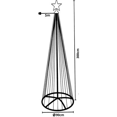 9. CHOINKA DEKORACYJNA 550LED CIEPŁY BIAŁY 300CM BLACK