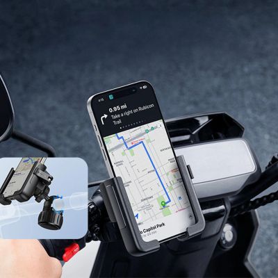 16. Uchwyt na telefon Baseus GoTrip na rower, hulajnogę, skuter - czarny