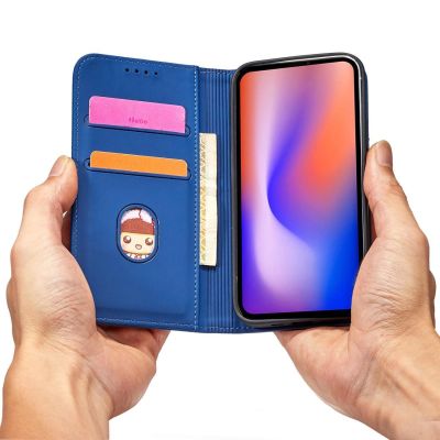 12. Magnet Card Case etui do iPhone 12 pokrowiec portfel na karty kartę podstawka niebieski