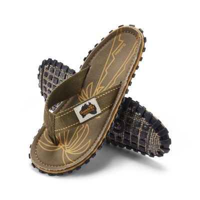 3. Gumbies męskie japonki ISLANDER FLIP-FLOP PALM LEAF KHAKI