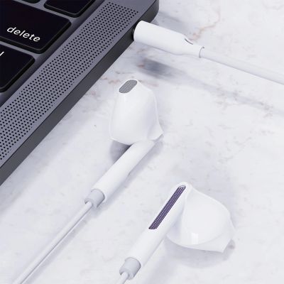 7. Słuchawki przewodowe Acefast L14 douszne z mikrofonem mini jack 3.5 mm - białe