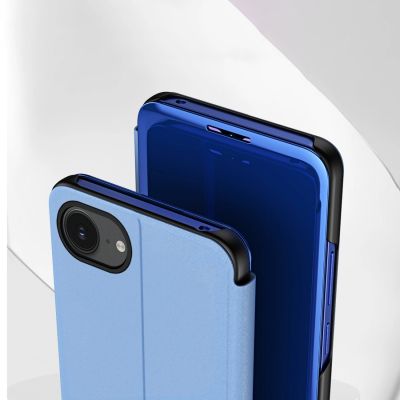 5. Etui Clear View Case na iPhone 16e / 17e pokrowiec z klapką - niebieskie