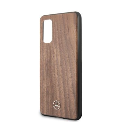 3. Etui Mercedes Wood Line Walnut na Samsung Galaxy S20 - brązowe