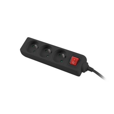 3. LANBERG LISTWA PRZEDŁUŻACZ 3M 3X 230V PL Z WYŁĄCZNIKIEM KABEL WYKONANY Z PEŁNEJ MIEDZI CZARNA