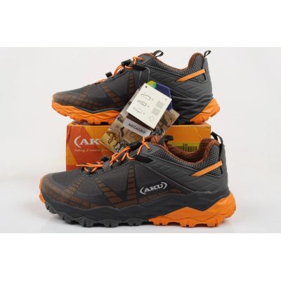 10. Aku buty sportowe trekkingowe męskie Flyrock Vibram wytrzymałe szare pomarańczowe