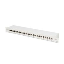 Digitus Panel krosowy (patch panel) 19'' 24x RJ45, LSA poziom, kat.6A, ekranowany, 1U, szary, prowadnica kabli