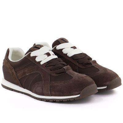 4. Skórzane półbuty damskie zamszowe brązowe Vinceza  86427