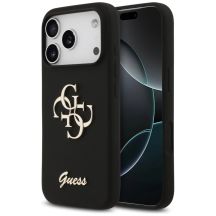 Etui Guess Silicone Big 4G Script na iPhone 17 Pro - czarne