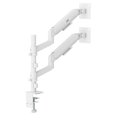 3. ERGO OFFICE UCHWYT NA 2 MONITORY, SPRĘŻYNA GAZOWA, 17"-32", 1-10KG, BIAŁY MAT ER-692 W