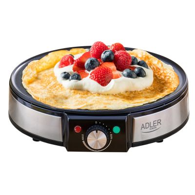 11. Adler AD 3058 urządzenie do smażenia naleśników 1 naleś. 1600 W Czarny, Stal nierdzewna