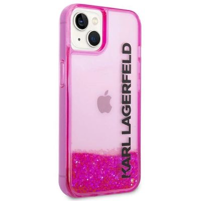 4. Etui Karl Lagerfeld Liquid Glitter Elong na iPhone 14 Plus - różowe