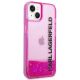 4. Etui Karl Lagerfeld Liquid Glitter Elong na iPhone 14 Plus - różowe
