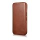 6. iCarer CE Oil Wax Premium Leather Folio Case skórzane etui iPhone 14 Plus z klapką magnetyczne MagSafe brązowy (AKI14220707-BN)