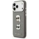 2. Etui Karl Lagerfeld FW Grained Karl & Choupette Heads Pins & Logo na iPhone 17 Pro Max - szare