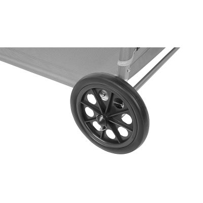 6. LEŻAK SKŁADANY PLAŻOWY Z DASZKIEM NA KÓŁKACH 116x62x62-90CM SZARY