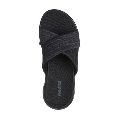 3. Skechers damskie Japonki GO WALK FLEX SANDAL IMPRESSED 141420 BKGY