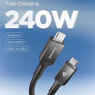 2. Kabel Spigen Essential EB24012CC USB-C / USB-C 240W 120cm - czarny