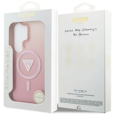 8. Etui Guess IML Gradient Triangle MagSafe na Samsung Galaxy S26 Ultra - różowe