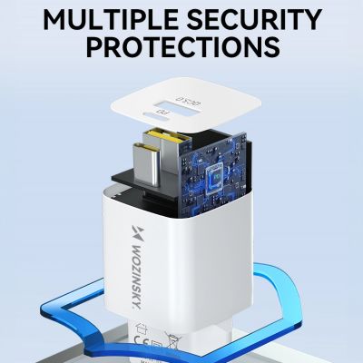 8. Ładowarka sieciowa Wozinsky WWCEAC GaN USB-A USB-C 33W - biała